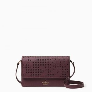 NWT Kate Spade Cameron Street Perforated Arielle Crossbody Bag in Deep Plum